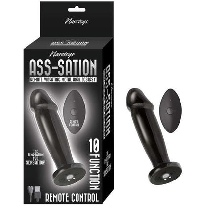 Nasstoys Ass-Sation Remote Control Vibrating Metal Anal Ecstasy Black - Model 2023 - Unisex Pleasure - Adult Naughty Store