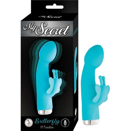 Nasstoys My Secret Butterfly Aqua Dual Stimulator Vibrator - Model SSB4, Unisex G-Spot and Clitoral Pleasure Toy in Aqua - Adult Naughty Store