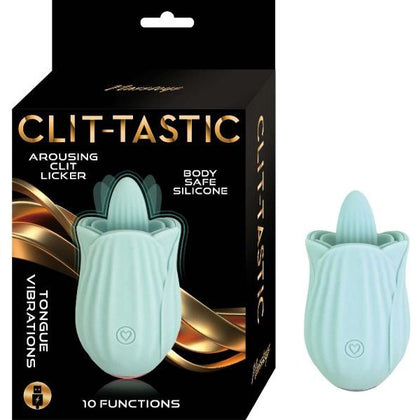 Nasstoys Clit-Tastic Arousing Clit Licker Aqua - Tongue Shaped Vibrator Model NT-AC001 - Women's Clitoral Stimulator in Aqua Blue