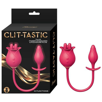 Nasstoys Clit-tastic Tulip Finger Massager & Plug Red - Innovative Vibrating Anal Pleasure Toy for Women