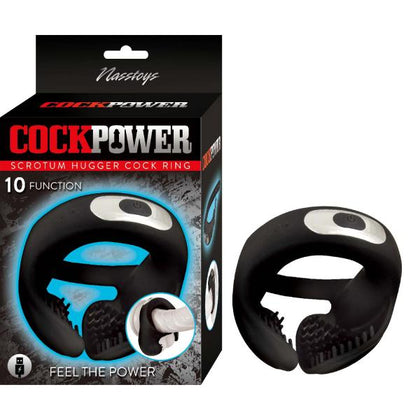 Nasstoys Silicone Cock Power Scrotum Hugger Cock Ring - Model XR-200 - Male - Ball Stretcher & Ring Combination - Black