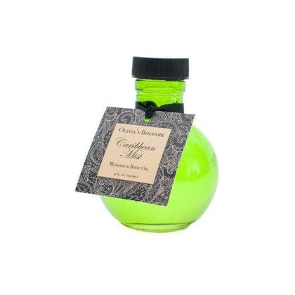 Olivia's Boudoir Caribbean Mist Massage Oil - 4 fl oz (118 ml) - Sensual Coconut Oil Blend for Intimate Pleasure and Relaxation