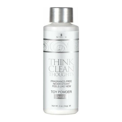 Snesuva Think Clean Thoughts Toy Powder - Intimate Item Maintenance for Unisex Sex Toys - Model: 2 Oz Bottle - Fragrance Free - Non-Sticky & Non-Oily - Keep Your Toys Feeling Fresh and Like N - Adult Naughty Store