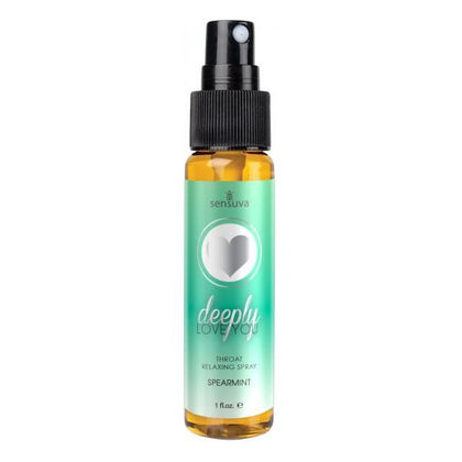 Sensuva Deeply Love You Spearmint Throat Relaxing Spray 1oz - Throat Desensitizing Spray for Deeper Intimacy, Soothes Sore Throats - Gender-Neutral, Water-Based Formula - Mint Green