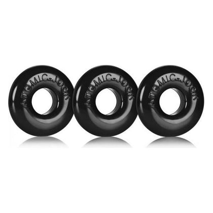 Oxballs Ringer 3 Pack Black Cock Rings for Enhanced Pleasure and Size - Adult Naughty Store