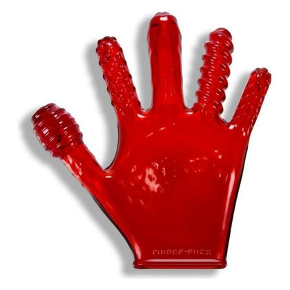 Oxballs Finger Fuck Glove Clear Red - Ultimate Hand Explorer for Intense Pleasure
