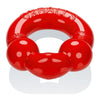 Oxballs Ultraballs Cock Ring Silver & Red Set: The Ultimate Flex-TPR Dual Nodule Cock Ring - Model UBCR-2P - For Men - Enhances Pleasure and Boosts Confidence - Steel Silver and Red - Adult Naughty Store