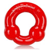 Oxballs Ultraballs Cock Ring Silver & Red Set: The Ultimate Flex-TPR Dual Nodule Cock Ring - Model UBCR-2P - For Men - Enhances Pleasure and Boosts Confidence - Steel Silver and Red - Adult Naughty Store