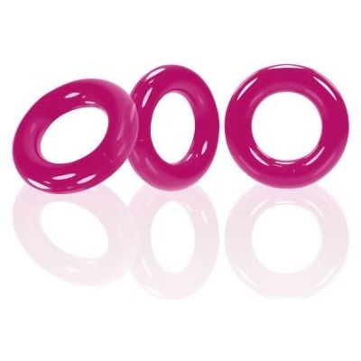 Oxballs Willy Rings 3 Pack Super Stretch Cock Rings - Model WR-3PK-HP - Male - Enhances Pleasure - Hot Pink