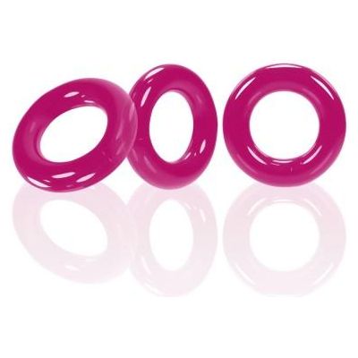 Oxballs Willy Rings 3 Pack Super Stretch Cock Rings - Model WR-3PK-HP - Male - Enhances Pleasure - Hot Pink - Adult Naughty Store