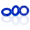 Oxballs Willy Rings 3 Pack Police Blue Cock Rings - Stretchy and Durable Male Pleasure Enhancers