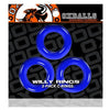 Oxballs Willy Rings 3 Pack Police Blue Cock Rings - Stretchy and Durable Male Pleasure Enhancers