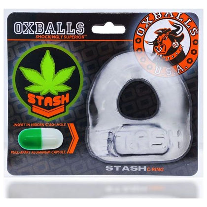 Oxballs Stash Cockring W- Capsule Insert Clear - The Ultimate Secret Agent Pleasure Enhancer
