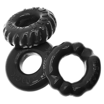 Oxballs Bonemaker 3-Pack FlexTPR Cock Rings - Model BMB-3X - Unisex Pleasure Enhancers - Black