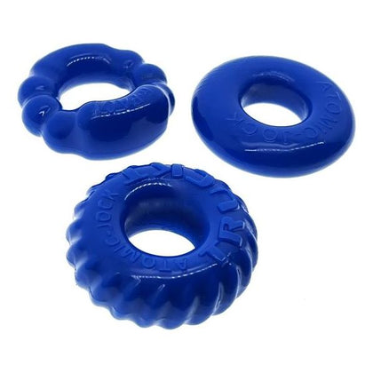 Oxballs Bonemaker 3-Pack FlexTPR Cock Rings - Pool Blue - Ultimate Pleasure Enhancers for Men