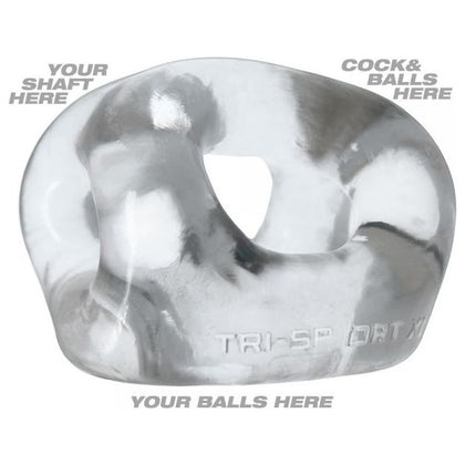 Oxballs Tri-Sport XL Clear Cock and Ball Sling - Model XLS-2021 - Unisex Pleasure - Enhanced Bulge and Support - Clear