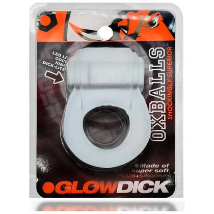 Oxballs Glowdick C-Ring Clear Ice - Ergonomic Curved LED Cock Ring for Men's Sensual Pleasure