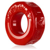 Oxballs Atomic Jock Sprocket Cockring TPR Red - Powerful Pleasure Enhancer for Men - Adult Naughty Store