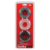 Oxballs HunkyJunk HUJ3 C-Ring 3 Pack - Multi-Color Cock Rings for Men - Enhance Pleasure and Performance