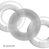 HunkyJunk HUJ C-Ring 3 Pack - Model HUJ3 - Male Cock and Ball Pleasure Rings - White Ice & Clear