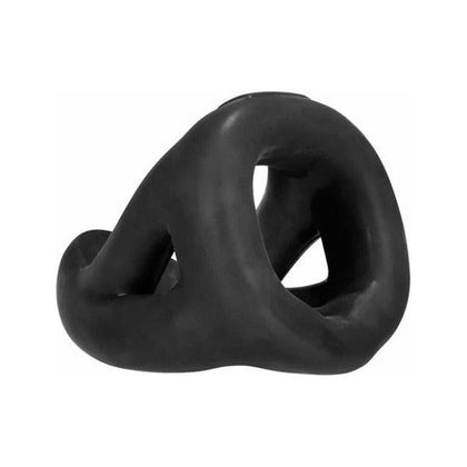 HunkyJunk Slingshot 3 Ring Teardrop Cock Sling - Model SJ-001 - For Men - Enhances Pleasure - Tar Black