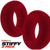 Oxballs Stiffy 2-Pack Silicone C-Rings - Model S2CRI - Male Cock Rings for Enhanced Pleasure - Cherry Ice Color