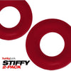 Oxballs Stiffy 2-Pack Silicone C-Rings - Model S2CRI - Male Cock Rings for Enhanced Pleasure - Cherry Ice Color
