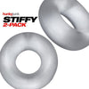 Oxballs Stiffy 2-Pack C-Rings Clear Ice - Premium Silicone Cock Rings for Hunky Big Play - Model S2P-001 - Unisex Pleasure Enhancers - Transparent - Adult Naughty Store