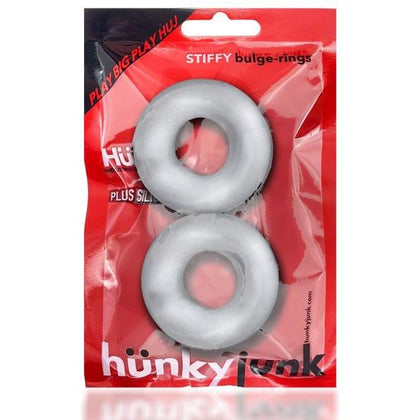 Oxballs Stiffy 2-Pack C-Rings Clear Ice - Premium Silicone Cock Rings for Hunky Big Play - Model S2P-001 - Unisex Pleasure Enhancers - Transparent