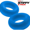 Oxballs Stiffy 2-Pack C-Rings Teal Ice Pool Blue - Premium Silicone Cock Rings for Intense Pleasure (Model: HJ-SCRTI-2)
