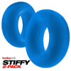 Oxballs Stiffy 2-Pack C-Rings Teal Ice Pool Blue - Premium Silicone Cock Rings for Intense Pleasure (Model: HJ-SCRTI-2)
