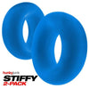 Oxballs Stiffy 2-Pack C-Rings Teal Ice Pool Blue - Premium Silicone Cock Rings for Intense Pleasure (Model: HJ-SCRTI-2) - Adult Naughty Store