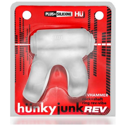 Oxballs Hunky Junk Revhammer Clear Ice Vibrating Cock Ring - Model RHCIC001 - Men's Pleasure Toy - Vibrating Shaft and Cock Ring - Clear Ice Color