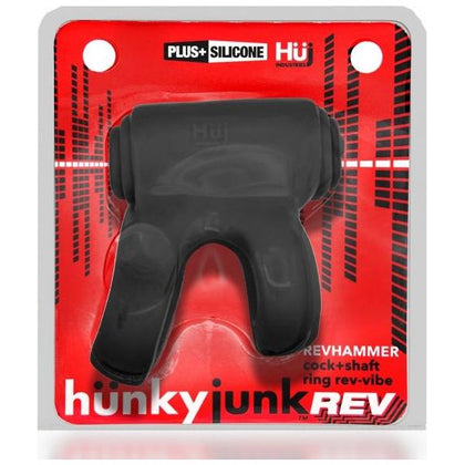 Oxballs Hunky Junk Revhammer Tar Ice Vibrating Cock Ring - Model RHTI-2023 - Men's Pleasure Enhancer - Black