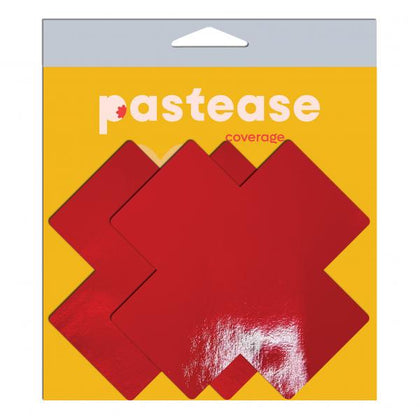Experience Unmatched Elegance and Sensuality with Pastease Faux Latex Red Plus X Full Coverage Nipple Pasties for Women, Providing Stylish Coverage and Support – Model 2024