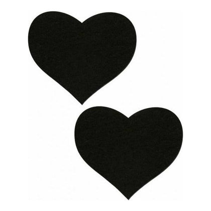 Pastease Sweety Heart Black Pasties - Handmade in the USA - Medical-Grade - Waterproof - Latex-Free - Skin Safe Adhesive - O-S Size - Perfect for Sensual Moments and Intimate Play