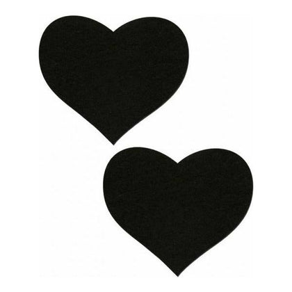 Pastease Sweety Heart Black Pasties - Handmade in the USA - Medical-Grade - Waterproof - Latex-Free - Skin Safe Adhesive - O-S Size - Perfect for Sensual Moments and Intimate Play - Adult Naughty Store