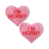 Pastease Love Liquid Pink Heart I'm Horny Nipple Pasties - Sexy Lingerie Accessory for Women - Model: Love Liquid Pink Heart - Pleasure for Nipples - Size: 3