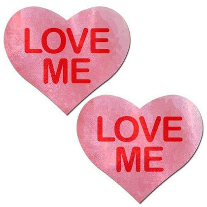Pastease Liquid Pink Heart Love Me Pasties - Handmade Nipple Covers for Women, Soft and Form-Fitting, Latex-Free Adhesive, O/S Size