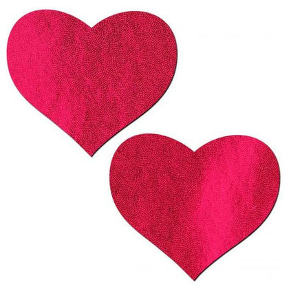 Pastease Liquid Red Heart Nipple Pasties - Sensual Pleasure Lingerie for Women - Model: LRHNP-001 - Heart-shaped Adhesive Nipple Covers - 3 inches Wide by 2.5 inches Tall - Red
