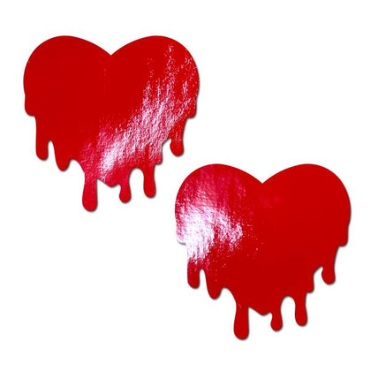 Embrace the seductive allure with Pastease Faux Latex Red Melty Hearts Nipple Pasties (Model: 2024) for Women, offering a unique and captivating touch in the intimacy of your lingerie collection.