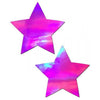 Pastease Pink Holographic Star Nipple Pasties - O-S, Handmade in the USA, Waterproof Adhesive, 3
