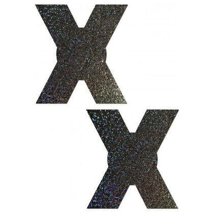 Pastease X Black Glitter Nipple Pasties - Sparkling Sensations for Alluring Nipple Adornment (Model XG-001, Unisex, Intimate Pleasure, 3.3