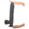 Realistic Pleasure Pro No.12 Black Vibrating Dildo for Men and Women - Lifelike 13.5