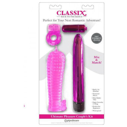 Pipedream Products Classix Ultimate Pleasure Couples Kit - Pink, Multi-Speed Vibrator, Sleeve, Cock Ring, and Bullet Vibe for Couples' Play - Adult Naughty Store