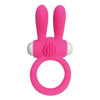 Introducing the SensaSilk Neon Rabbit Ring Vibrator - Model NR-2000: The Ultimate Pleasure Companion for Couples, Pink - Adult Naughty Store