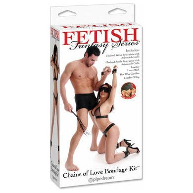 Fetish Fantasy Series Chains of Love Bondage Kit - Beginner's Restraint Set for Couples, Model FFS-1001, Unisex, Pleasure for Both, Black