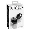 Icicles No. 78 Black Glass Massager Gem End - Luxurious Handcrafted Hypoallergenic Pleasure Wand for Sensational Intimate Stimulation - Adult Naughty Store