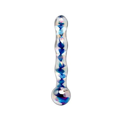 Icicles No 8 Clear Blue Glass Massager - Luxurious Hand Blown Glass Wand for Sensual Pleasure, Hypoallergenic, Nonporous, and Body Safe
