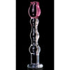 Icicles No.12 Pink Flower Glass Wand - Luxurious Hand-Blown Glass Pleasure Device for Women - Exquisite Floral Design, Hypoallergenic, and Versatile - Adult Naughty Store